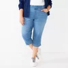 Plus Size Croft & Barrow® Pull-On Denim Capri -Croft & Barrow Sales Store 5808562 Medium Wash