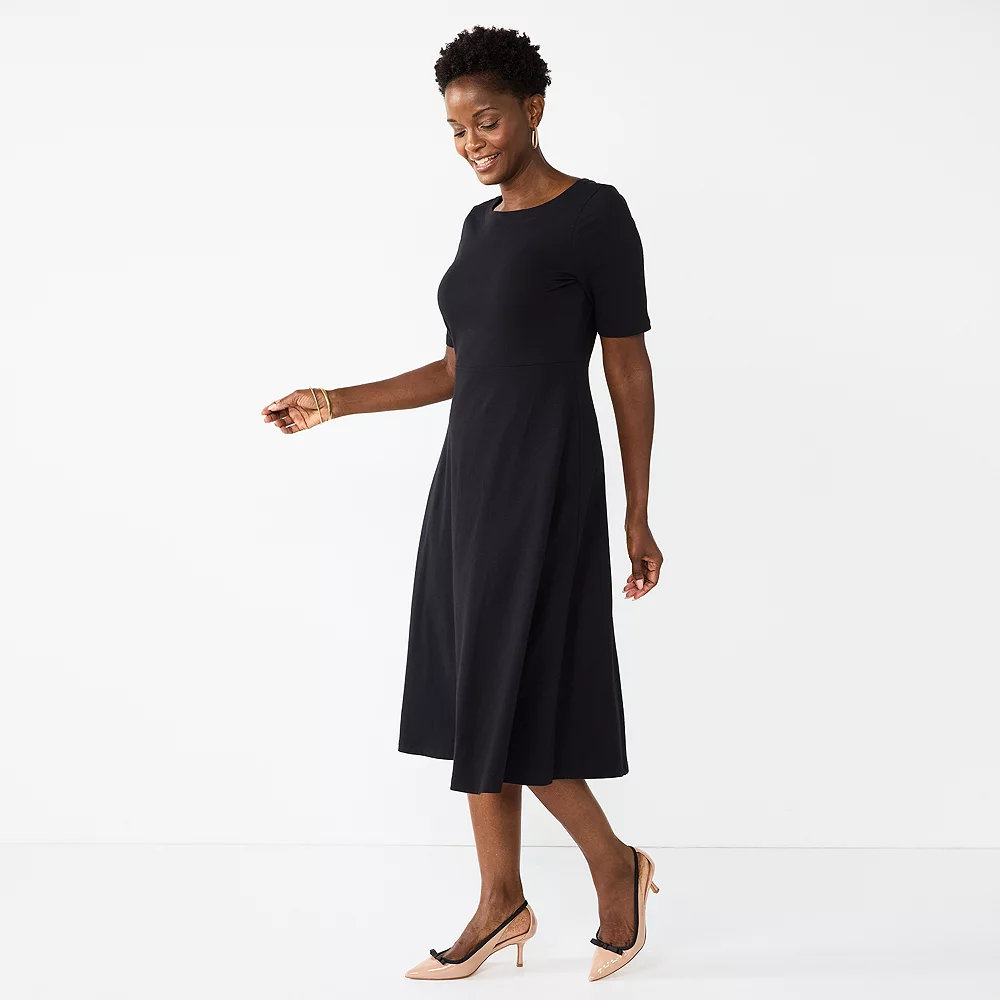 Women's Croft & Barrow® Fit & Flare Midi Dress 3 Women's Croft & Barrow® Fit & Flare Midi Dress