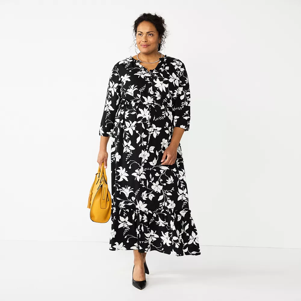 Plus Size Croft & Barrow® Ruffle Hem Maxi Dress 3 Plus Size Croft & Barrow® Ruffle Hem Maxi Dress
