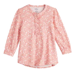 Women's Croft & Barrow® Ruffle Placket Henley Top -Croft & Barrow Sales Store 5830874 ALT5