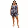 Women's Croft & Barrow® Luxe Pajama Tank & Pajama Shorts Sleep Set -Croft & Barrow Sales Store 5881863 Navy Flower